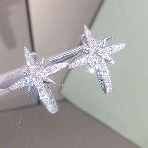 New Sterling Silver White Sapphire Earrings